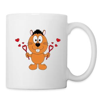 BIBER - LIEBE - TIERISCH - VERLIEBT - SEIFENBLASEN - Tasse - Weiß - Rechts