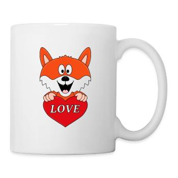 LIEBE - HERZ - LOVE - FUCHS - TIERISCH - VERLIEBT - Tasse - Weiß - Rechts