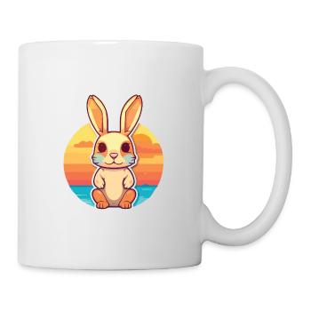 Hase lustige Karikatur Kawaii Strand Illustration - Tasse - Weiß - Rechts