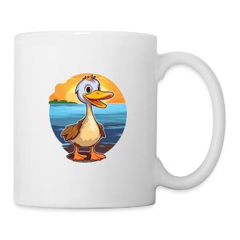 Goose Funny Cartoon Kawaii Beach Illustration - Mug - white - Right