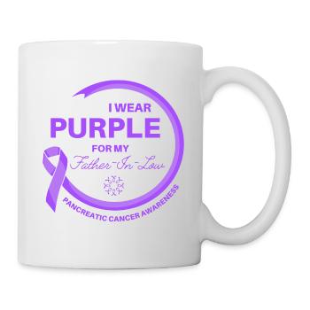 Cancer Je porte du violet pour mon beau-père - Mug blanc - blanc - Droite
