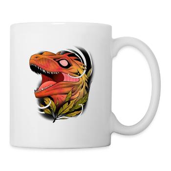 Dino raptor art - Mug blanc - blanc - Droite