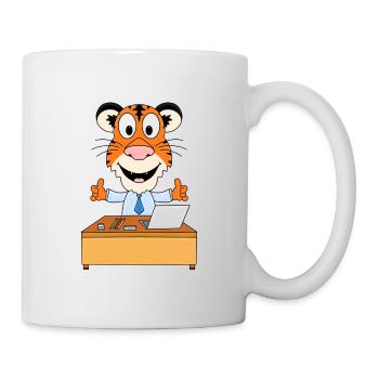 TIGER - ARBEIT - JOB - BERUF - SCHREIBTISCH - CHEF - Tasse - Weiß - Rechts