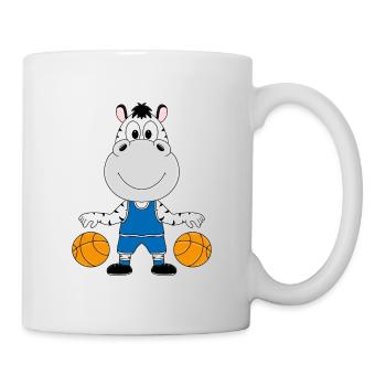 ZEBRA - SPORT - BALLSPORT - BASKETBALL - TIER - Tasse - Weiß - Rechts