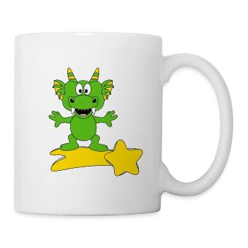 DRACHE - STERNSCHNUPPE - FLIEGEN - TIER - TIERISCH - Tasse - Weiß - Rechts