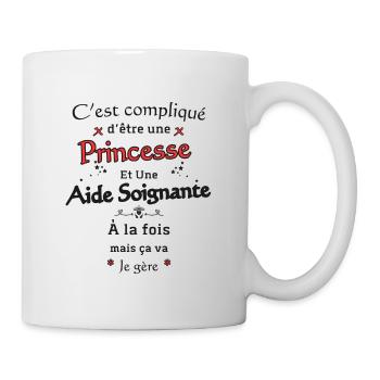Princesse et Aide Soignante - Mug blanc - blanc - Droite