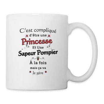 Princesse Sapeur Pompier - Mug blanc - blanc - Droite