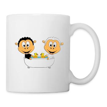 BADEN - BADEWANNE - SCHAFE - SCHAF - LIEBE - LOVE - Tasse - Weiß - Rechts