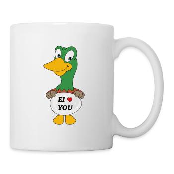 ENTE - LIEBE - EI - EIER - LUSTIGER VOGEL - ERPEL - Tasse - Weiß - Rechts