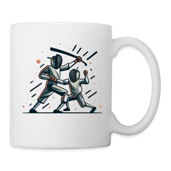 Two people fencing - Mug - white - Right