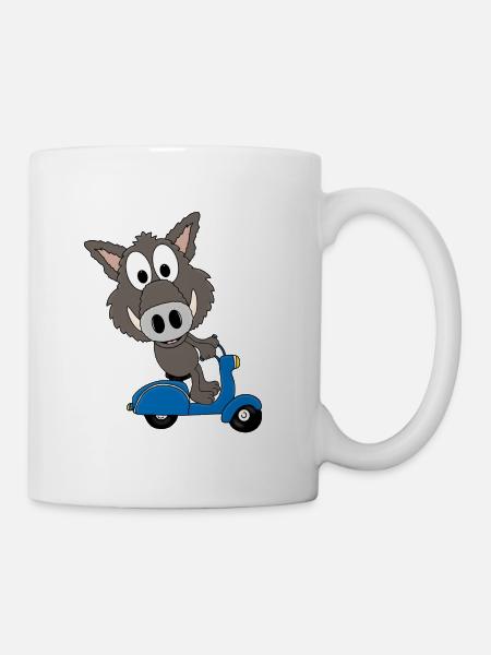 WILDSCHWEIN - ROLLER - TIER - TIERISCH - Tasse - Weiß
