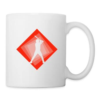 Batting Baseball Player Baseball - Mug - white - Right