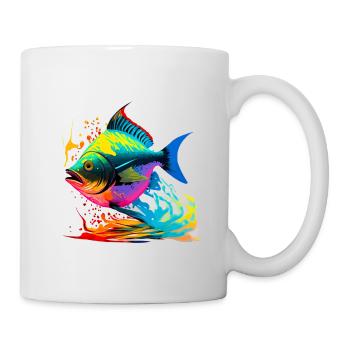 Fisch Farbe - Tasse - Weiß - Rechts