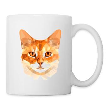 Chat polygonal - Mug blanc - blanc - Droite