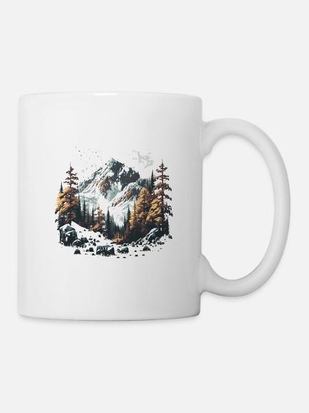 beautiful mountain scenery - Mug - white