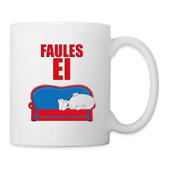 FAULES EI - SOFA - EIER - CHILLEN - RALAXEN - FAUL - Tasse - Weiß - Rechts