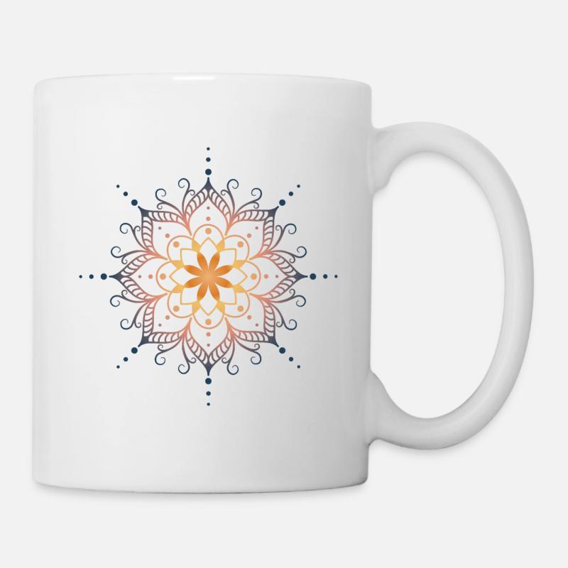 Mandala in warm colors - Mug - white