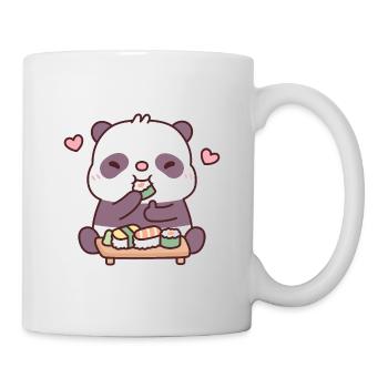 Cute Panda Loves Eating Japanese Sushi - Mug - white - Right