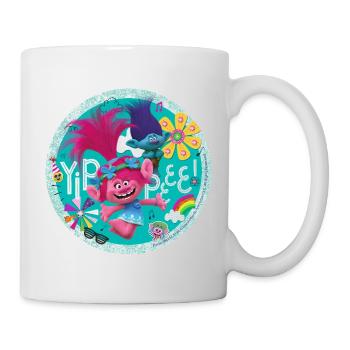 Trolls Yippie Logo Mit Poppy Und Creek - Tasse - Weiß - Rechts