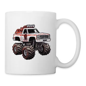 Monster Truck / Car / Vehicle / Engine / Tire - Mug - white - Right