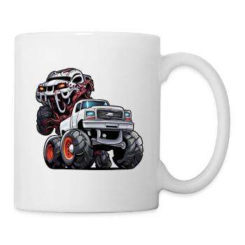 Monster Truck / Car / Vehicle / Engine / Tire - Mug - white - Right
