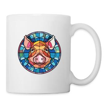 Cochon Aquarelle colorée Animal animal de compagnie Illustration - Mug blanc - blanc - Droite