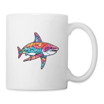 Shark Colorful Watercolor Animal Pet Illustration - Mug - white - Right