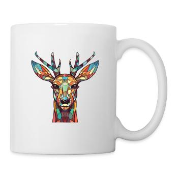 Reh Hirsch buntes Aquarell Tier Illustration - Tasse - Weiß - Rechts
