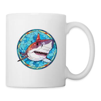 Shark Colorful Watercolor Animal Pet Illustration - Mug - white - Right