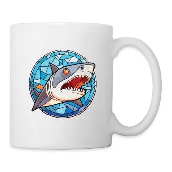 Shark Colorful Watercolor Animal Pet Illustration - Mug - white - Right