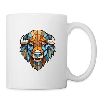 Bison Colorful Watercolor Animal Pet Illustration - Mug - white - Right