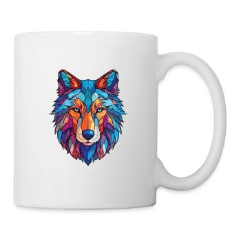 Wolf Colorful Watercolor Animal Pet Illustration - Mug - white - Right