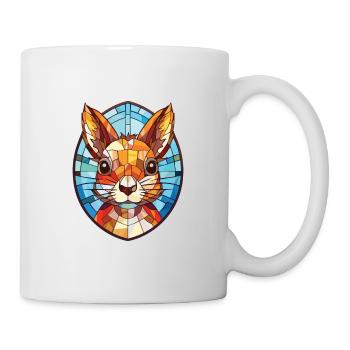 Eichhörnchen buntes Aquarell Tier Illustration - Tasse - Weiß - Rechts