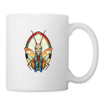 Praying Mantis Colorful Watercolor Animal Cartoon - Mug - white - Right