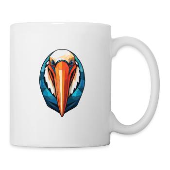 Pelikan-Vogel Buntes Aquarell Tier Cartoon - Tasse - Weiß - Rechts