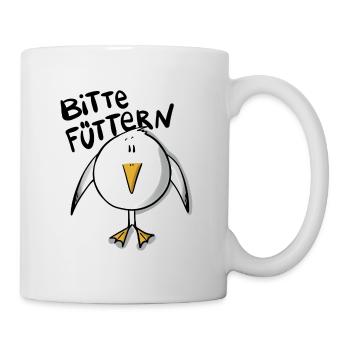Möwe Füttern - Tasse - Weiß - Rechts