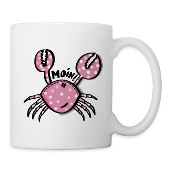 Rosa Krabbe Moin - Tasse - Weiß - Rechts