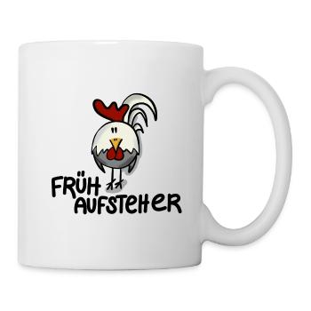Hahn Frühaufsteher - Tasse - Weiß - Rechts