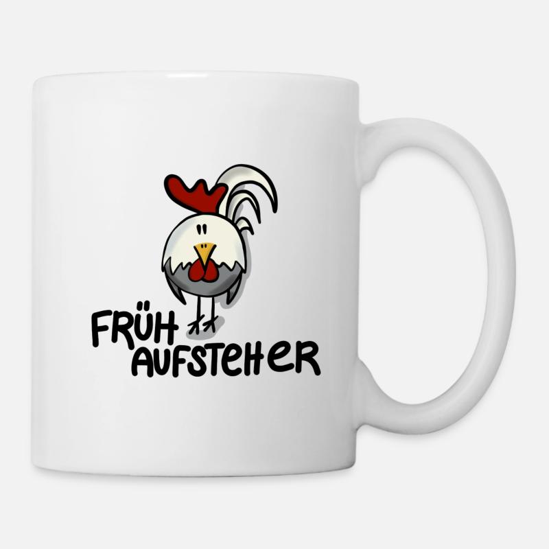 Hahn Frühaufsteher - Tasse - Weiß