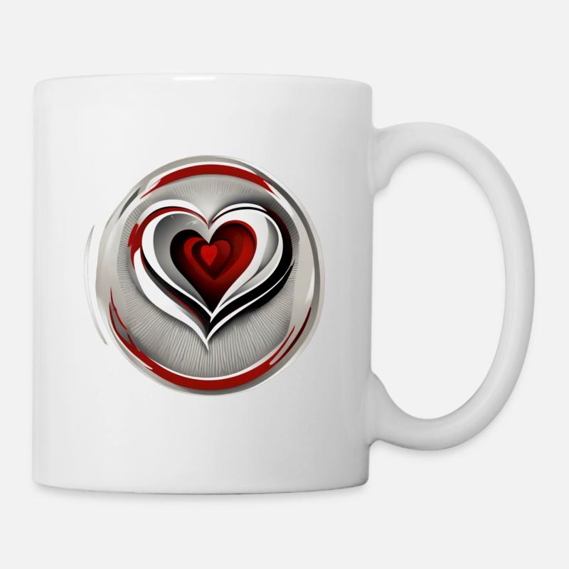 Des cœurs dans le cœur - Mug blanc - blanc