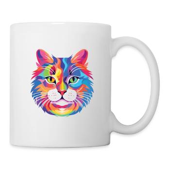 Chat Aquarelle Colorée Animal Illustration D’animaux De Compagnie - Mug blanc - blanc - Droite