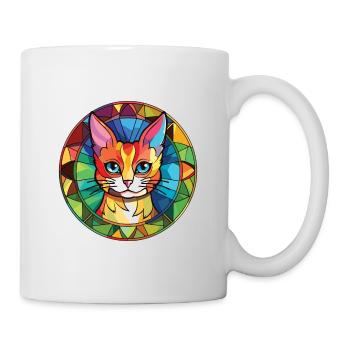 Chat Aquarelle Colorée Animal Illustration D’animaux De Compagnie - Mug blanc - blanc - Droite