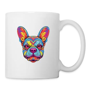 Bunter Hund Buntes Aquarell Tier Cartoon - Tasse - Weiß - Rechts
