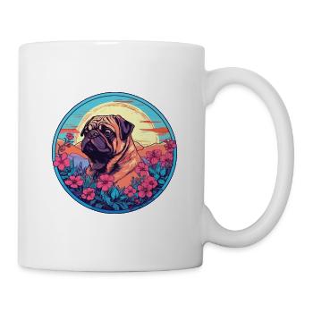 Bunter Hund Buntes Aquarell Tier Cartoon - Tasse - Weiß - Rechts