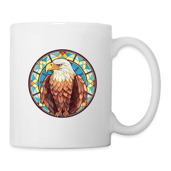 Adler buntes Aquarell Tier Haustier Illustration - Tasse - Weiß - Rechts