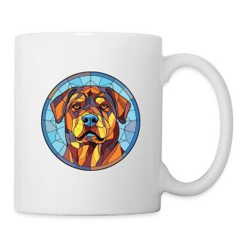 Rottweiler Chien Aquarelle Colorée Animal Cartoon - Mug blanc - blanc - Droite
