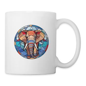 Elefant buntes Aquarell Tier Illustration - Tasse - Weiß - Rechts