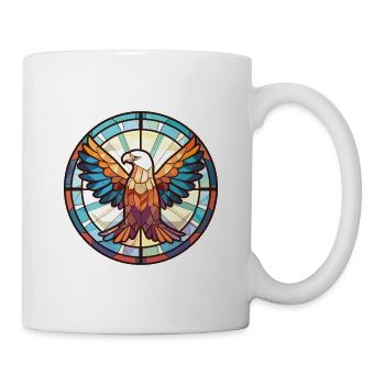 Adler buntes Aquarell Tier Haustier Illustration - Tasse - Weiß - Rechts