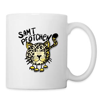 Leopard Samtpfötchen - Tasse - Weiß - Rechts