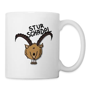 Steinbock Sturschädel - Tasse - Weiß - Rechts